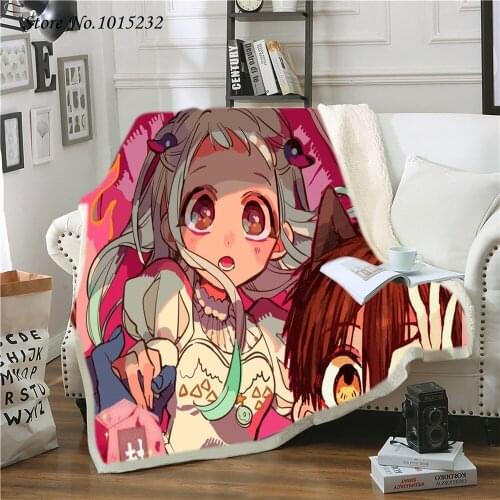 Toilet-Bound Hanako-kun 3D Print Throw Plush Sherpa Blanket Thin Quilt Sofa Chair Bedding Supply Adults Kids 02