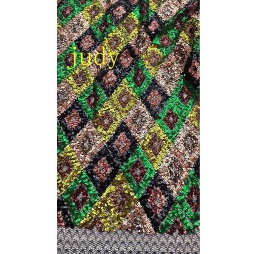 Stock 5yards/bag 2 colors can be selected mixed color dense sequins laminated diamond pattern cloth for wedding dress Xx044