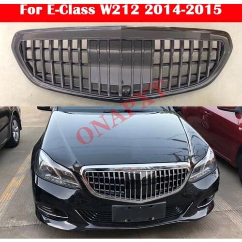 Car styling vertical bar Middle grille For Mercedes-Benz E-Class W212 2014-2015 Modified for Maybach style bumper Center Grill