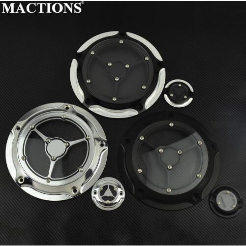 Motorcycle Parts 5-Hole Derby Cover Aluminum Black And Chrome/Black/Chrome For Harley Touring FLH/T 2016-up