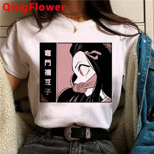 Demon Slayer Kimetsu No Yaiba tshirt summer top female white t shirt couple kawaii print t shirt t-shirt white t shirt