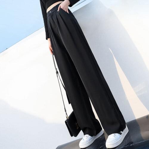Women Pants Womens High Waist Spring Autumn Suit Straight Pants Casual Black Trousers Women Pantalones De Mujer