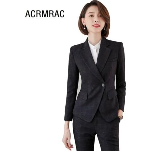 Women suits Slim spring Long sleeve jacket pants 2-piece set OL Formal Business Women pants suits Woman set suits 6988