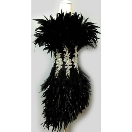 New style Latin dance costume sexy senior feathers latin dance dress for women latin dance competition dresses S-4XL