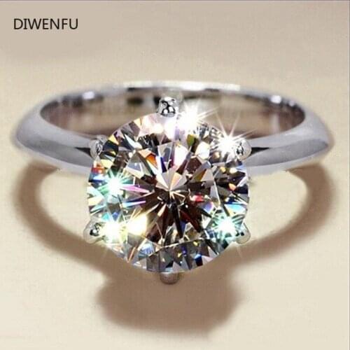 Ring 12mm EF Round 18K White Gold S925 Silver Moissanite Rings For Women Diamond Test Passed Wedding Rings Eve Gift Jewerly