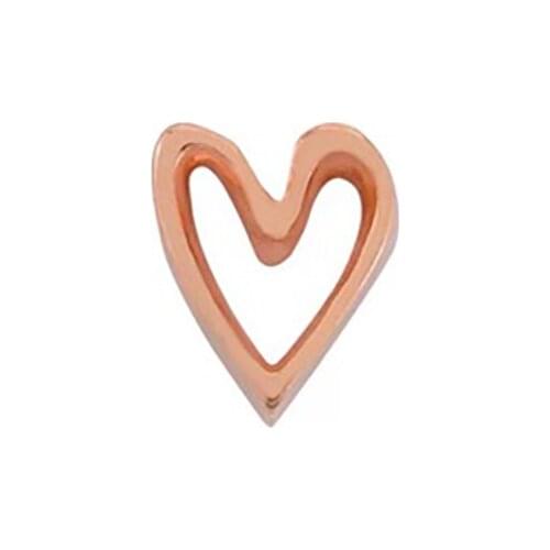 10pcs Rose Gold love heart Charm floating charms for Living glass locket