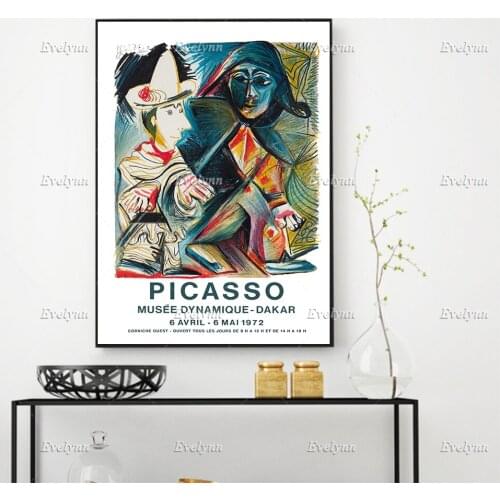 1972 Vintage French Exhibition Poster For Works By Picasso Home Decor Prints Wall Art Canvas Living Room Decoration Unique Gift