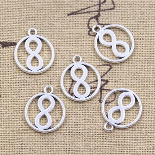 30pcs Charms Words 8 19x16mm Antique Silver Color Pendants DIY Crafts Making Findings Handmade Tibetan Jewelry