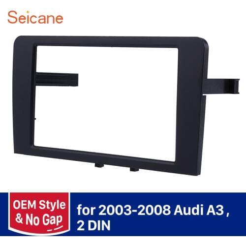 Seicane 2 Din Car Radio Fascia Autostereo Panel Kit for 2003 2004 2005 2006 2007 2008 Audi A3 Audio Frame Trim Installation