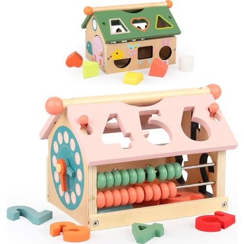 Childrens Educational Early Education Toys Wisdom Box Digital Shape Gear Abacus Clock Combination Disassembly House Baby Toys