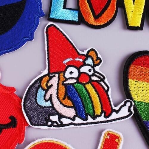 DIY Anime Stickers Jurassic Park Patch Embroidery Patch Iron On Patches For Clothing Punk Embroidered Patches For Clothes Heart