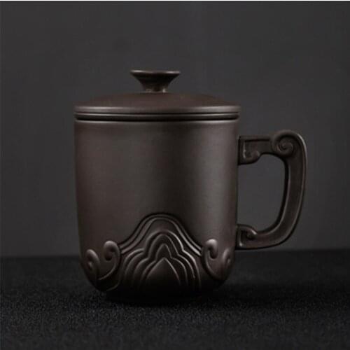 Handmade Home with Large Capacity Purple Sandwater Cup China Kung Fu Tea Cup with Gay Pu'er Tea Filter Tea Cup