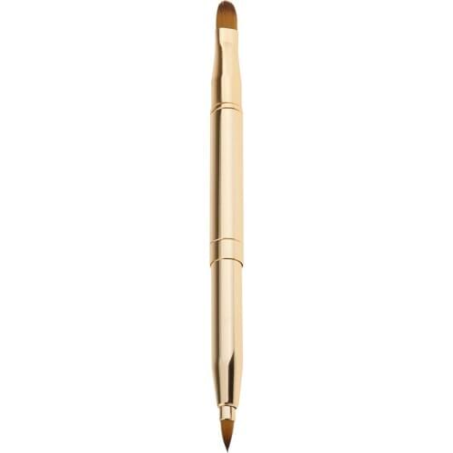 Double-head Retractable Lip Brush Eye Liner Eyeshadow Foundation Brush Gold