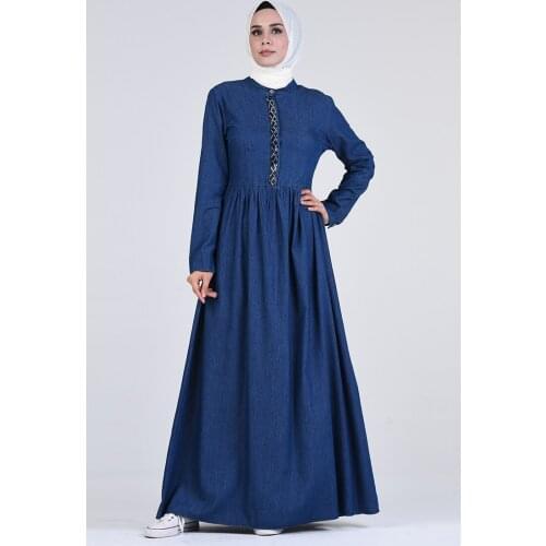 Minahill Stone Denim Dress 5004-01 Navy Blue 5004-01