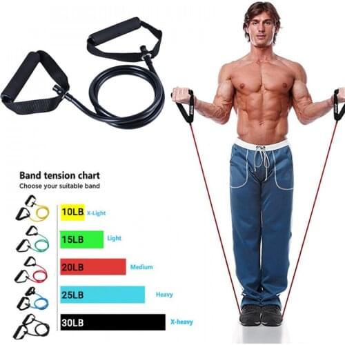 5 Levels Resistance Bands with Handles Yoga Pull Rope Elastic Fitness Exercise Tube Band for Gym Home Workouts Strength Training