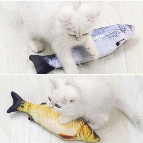 Cat toy simulation fish cat mint plush toy Funny cat toy Pet molar bite toy Grass carp doll pillow