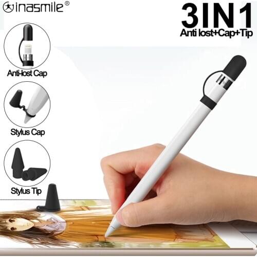 3 in 1 Stylus cap Stylus Tib Anti lost Stylus Cap Compatible For Apple Stylus pen 1 Spare Nip Replacement For Apple Pencil 1 2
