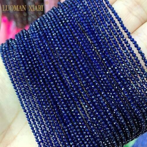 Sale AAA 2mm Red Black Blue 100% Natural Spinels Faceted Round Natural Stone Beads For Jewelry Making DIY Bracelet Necklace