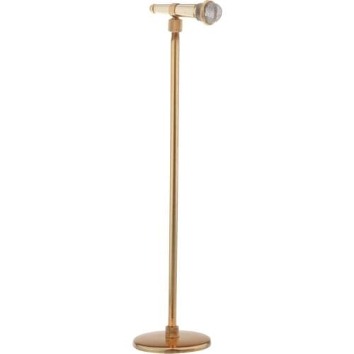 1/6 Scale Adjustable 22-40cm Microphone Model for Action Figures Dolls House Miniature Decor Gold