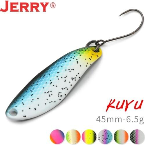 Jerry Kuyu Metal fishing lure brass glitter swimbait salmon spinner spoon artificial winter fishing tackle