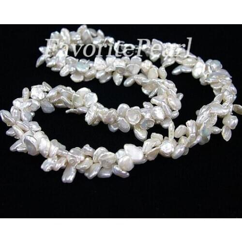New Arrival Favorite Pearl Necklace Triple Row Baroque Keshi White Natural Freshwater Pearl Wedding Jewelry Charming Women Gift