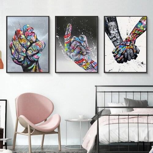 New Art-Graffiti Hands Abstract Canvas Painting Printing Poster Pictures Wall Art Bedroom Living Room Home Decoration