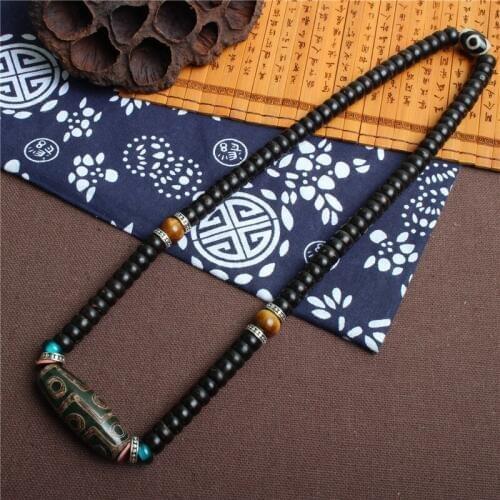 Original Design Agate Nine Eyes Dzi National Fashion Accessories Men and women Tiger Eye Stone Necklace Choker Chain