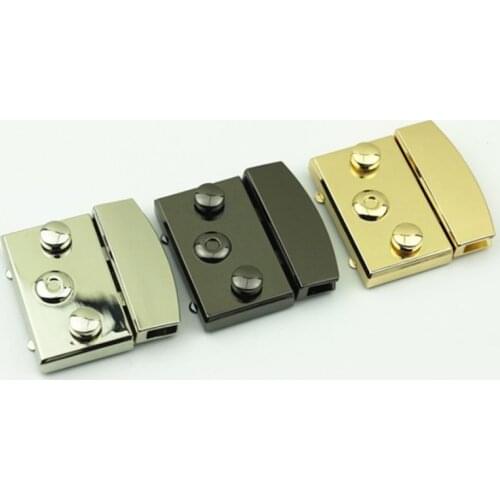 Rectangular Metal Press Push Lock Bag Briefcase Spring Lock Snap Decorative Clasps Closure Leather Craft Diy Hardware Accessory