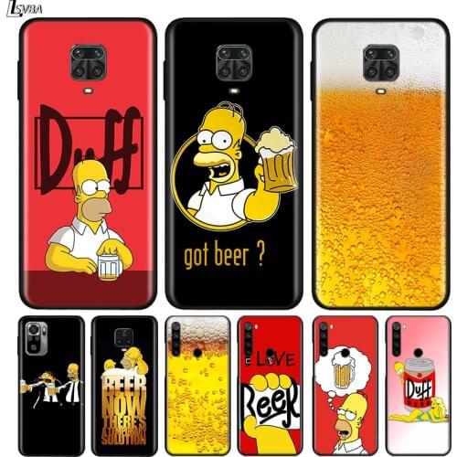 Silicone Cover Cartoon Beer Glass For Xiaomi Redmi Note 10 10S 9 9C 9S Pro Max 9T 8T 8 7 6 5 Pro 5A 4X 4 Phone Case