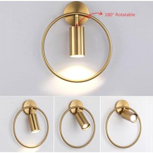 Modern Luxury LED Wall Lamp Gold/Black Round Wall Light Nordic Iron Wall Mounted Light For Living Room Kitchen Home Decor Sconce