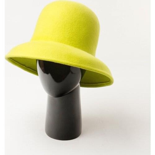 202008-HH8186 Special light green WOOL small brim leisure bucket cap men women fishermen hat
