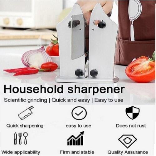 Knife Sharpener Profession Adjustable Spring Strip Sharpening Tool with Non-slip Base V Type Kitchen Household Simple Artifact