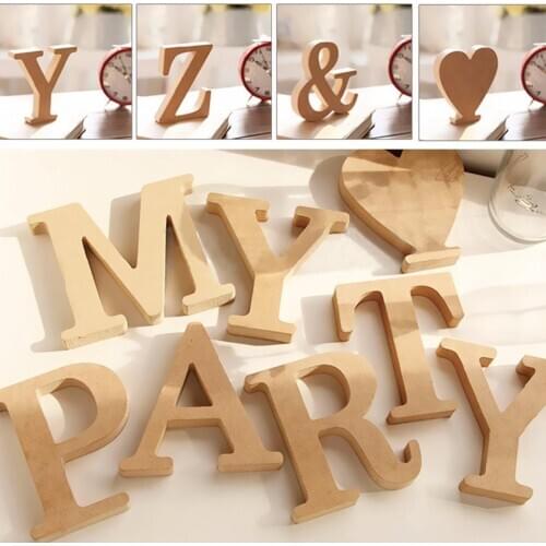 High Quality Retro Wooden Letters Wedding Birthday Party English Alphabet Design Ornaments Crafts Home Decoration Accessories