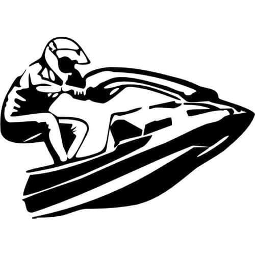 15.5cm*11.1cm Jet Ski Boat Car-Styling Decoration Vinyl Stickers Decals Black/Silver S3-5059