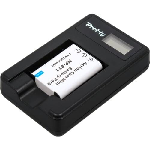 Probty New 1PCS NP-BY1 NPBY1 NP BY1 Li-ion Battery pack + LCD USB Charger For Sony HDR-AZ1 AZ1VR AZ1VB AZ1VW Video Camera DV