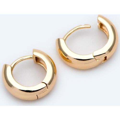 10pcs Gold Hoop Earrings, 14/ 16/ 18mm, Gold Huggie Earrings, Small Hoop Earrings, Gold Hoops, Huggies (GB-1678)