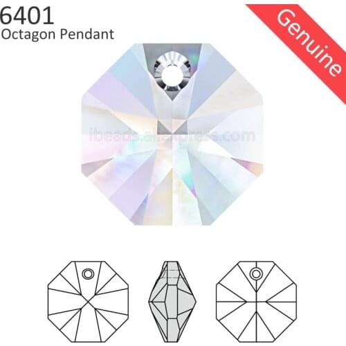 1 piece) 100% ORIGINAL crystal from Swarovski 6401 Octagon Pendant made in Austria loose beads rhinestone DIY jewelry making