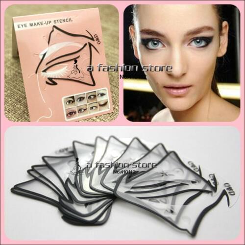 10 pcs/lot 7 style in 1 set Quick Makeup Cat Eyeliner Smokey Eyeshadow Drawing Guide Reusable Stencil Classic Eye Line Template