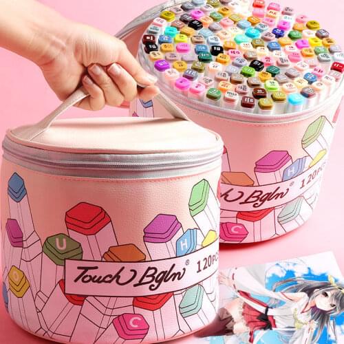 120/168 Color Markers Set Manga Drawing Markers Pen Alcohol Based Sketch Brush Pen Art Supplies