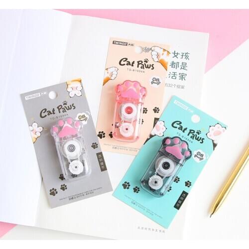 24 pcs/lot Transparent Cat Claw 6M Correction Tape Creative Promotional Stationery gift School Office Supplies