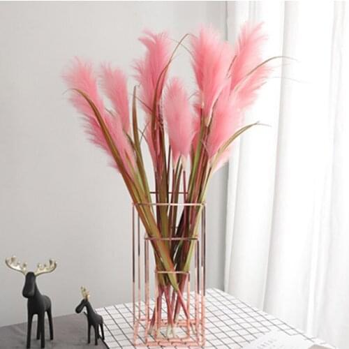 3-Fork Reed Flower Simulation Reed Flower Dry Flower Reed Pink Reed Photography Flower Wedding Set Stage Reed