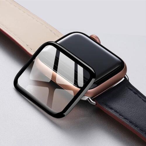 3D Curved Edge Tempered Glass Protective Film for Apple Watch 3 2 1 38MM 42MM Screen Protector for iWatch 4 40MM 44MM Full Glue