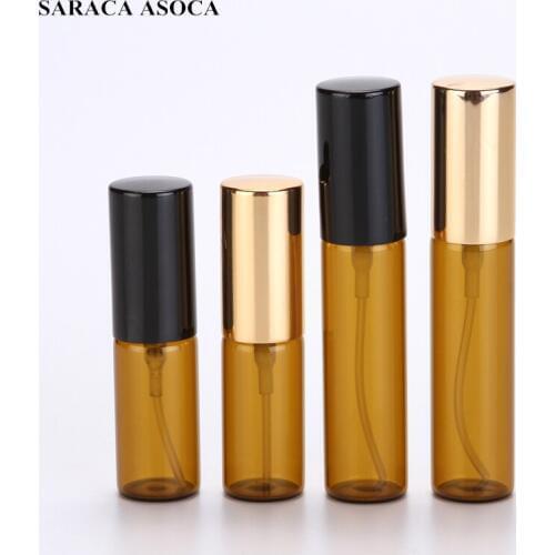 5ml Brown Glass Perfume Bottle Dark Spray Bottle Empty Bottle Refillable Sample Bottle 100pcs/lot