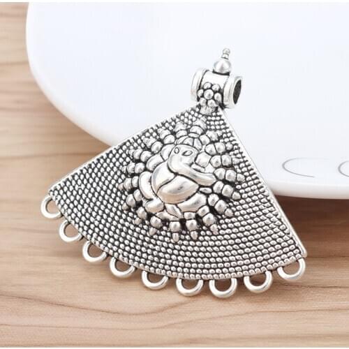 5 Pieces Large Ganesha Elephant God Totem Multi Strand Connector Charms Pendants for Necklace Jewellery Making