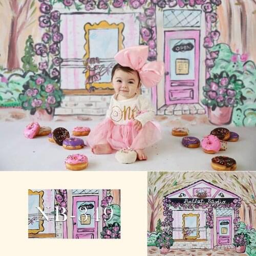 Ballet studio backdrop for photography newborn baby background for photo studio Ballet children birthday party cakes donuts