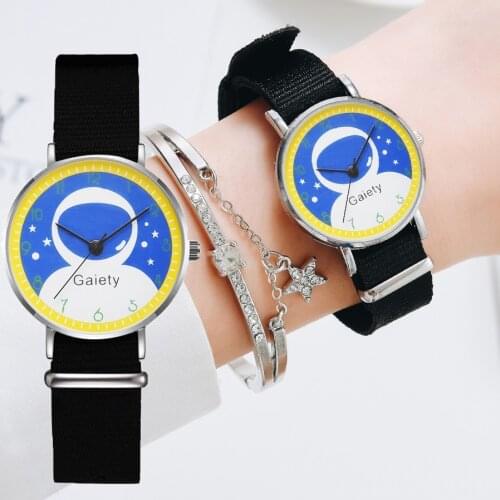 Fashion Women Watch Knit Belt Astronaut Digital Dial Wrist Watch Bracelet Women Watches Female Ladies Casual Clock Reloj Mujer