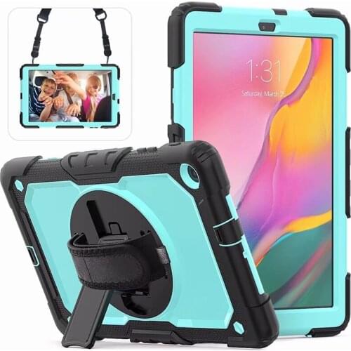 Case For Samsung galaxy Tab A 10.1 2019 SM-T510 T515 Cover Tab A case Kids Safe Shockproof Armor Hand Strap & Neck Strap case