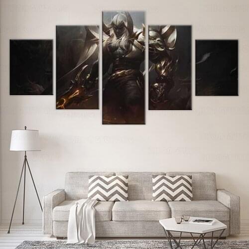 LoL Golden Aatrox Home Decorative Canvas Paintings 5 Pcs Pictures Wall Art Prints Modular Poster For Living Room