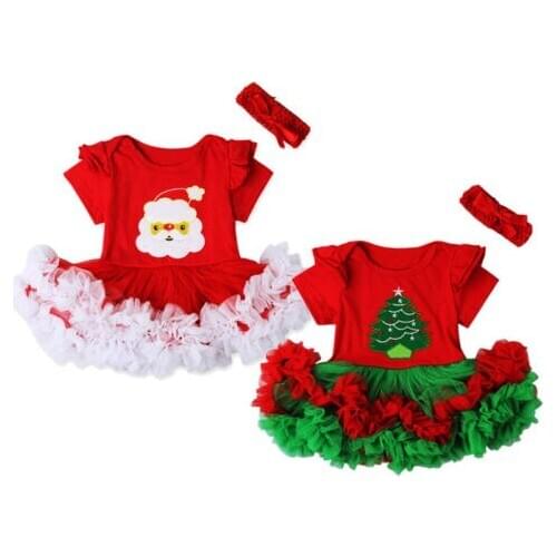 Pudcoco Baby Tutu Rompers Headband Outfit Christmas Newborn Girls Party Costume Size 0-18M Fashion Clothing