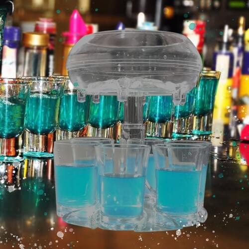 6 Shot Glass Dispenser and Holder Fill 6 Glasses of Wine at the Same Time Convenient Fast for Party Christmas Reception _WK